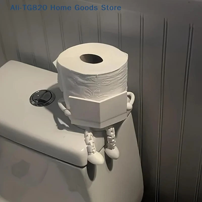 porte rouleau papier toilette anthropomorphe blanc gaufré lisse humeur adaptable table toilette