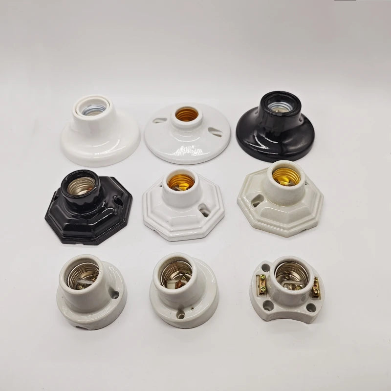 supports lampe céramique moderne blanc noir crème eyelets fixes haute temperature