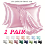 taies d'oreiller satinées anti allergiques polyester lave machine fermeture enveloppe douces peau couleur blanche