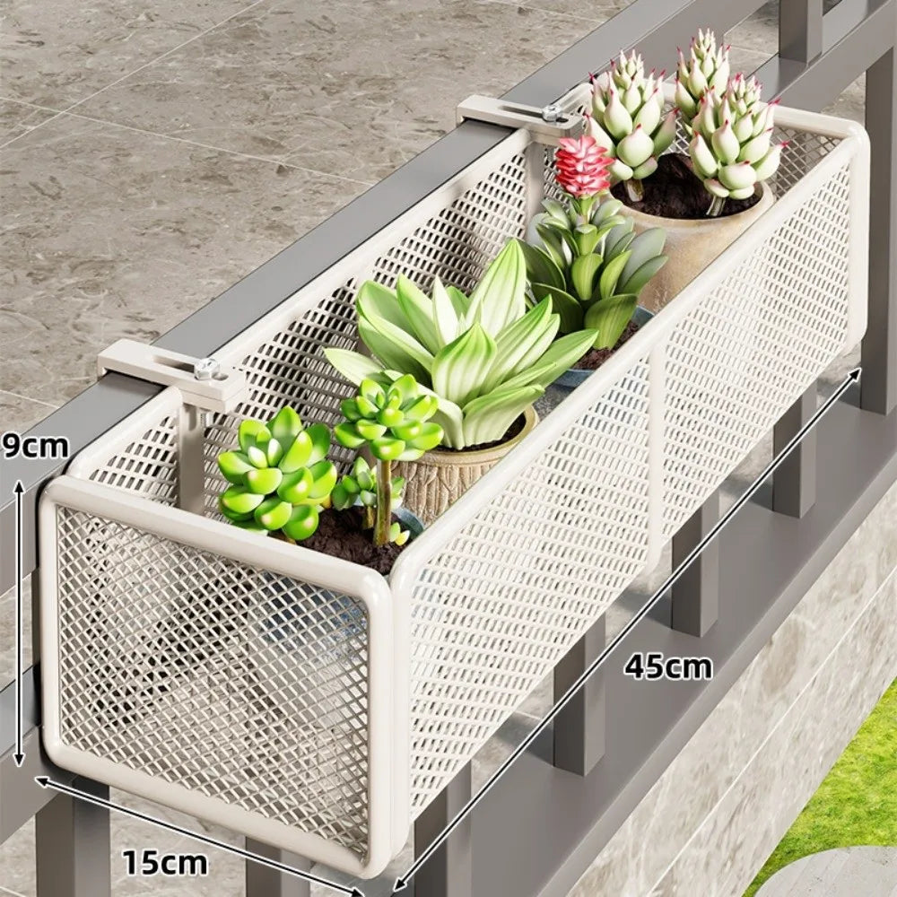 bac fleurs moderne fer forgé noir beige maille métallique clipsReusableBlackWhiteModernDesignPlantHolderSML