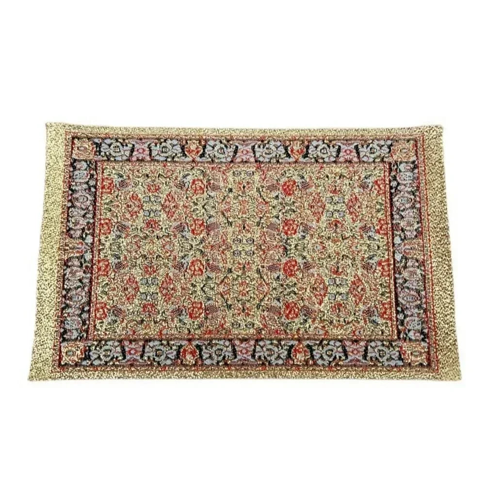 tapis turc traditionnel motifs floraux géométriques bleu rouge blanc nature