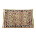 tapis turc traditionnel motifs floraux géométriques bleu rouge blanc nature