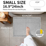 tapis bain gris clair moderne antidérapant absorbant bordure frisée géométrique PVC respectueux environnement 43cmx61cm
