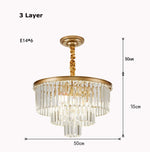 lustre moderne élégant doré transparent prismes géométriques câble led chambre salle mangerhôtel