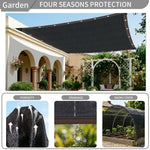 toile protection solaire noir maille fine opacité moderne anneaux métalliques corde boules élastiques guide