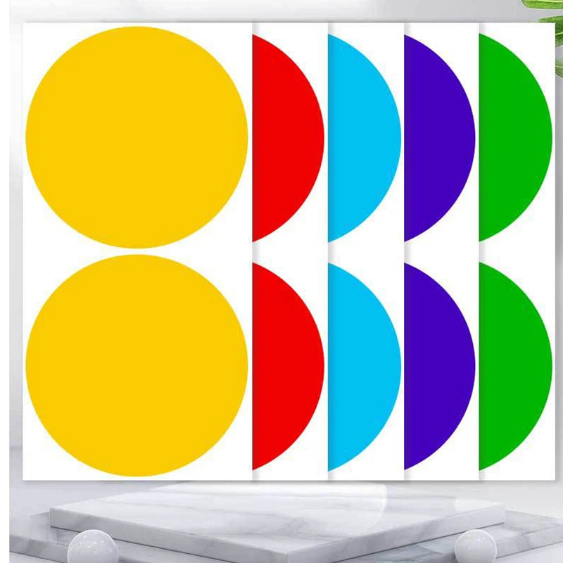 autocollants ronds multicolores 100 pièces stickers adhésifs décoration moderne minimaliste