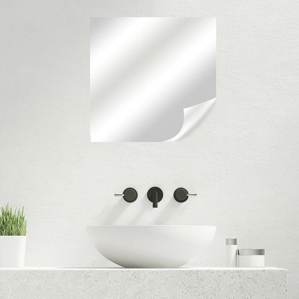 miroir auto adhésif blanc moderne acrylique décoration murale fond maison 200cm 50cm