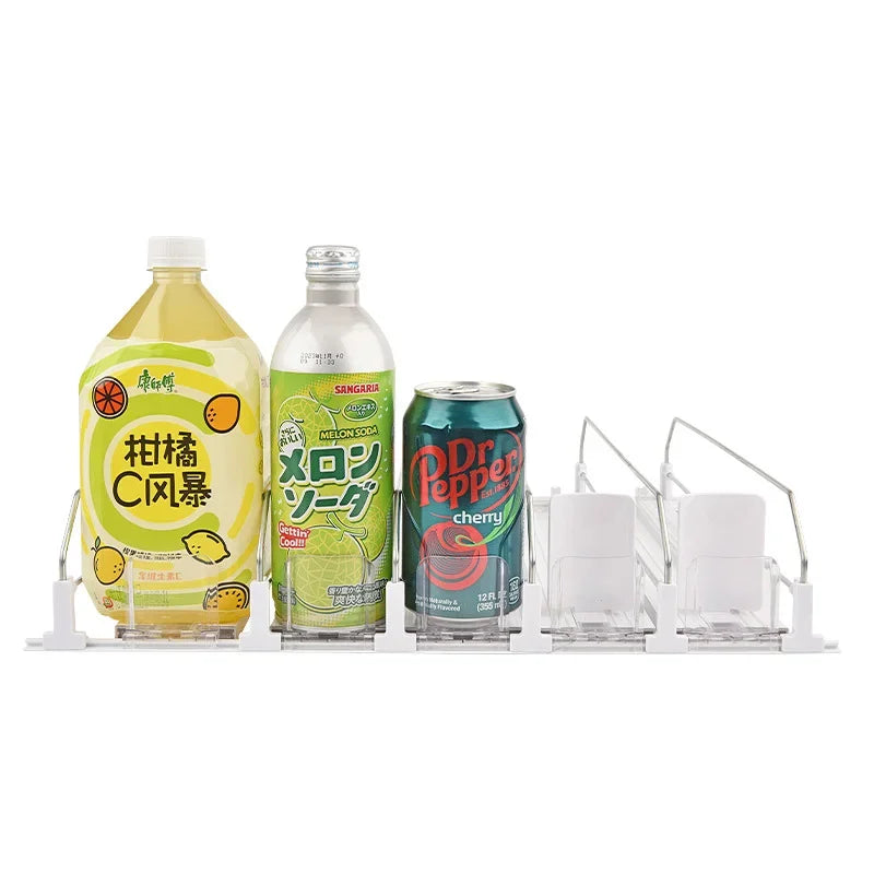 organisateur boissons canettes bouteilles conserves réfrigérateur support extensible réglable plastique métal moderne utilitaire