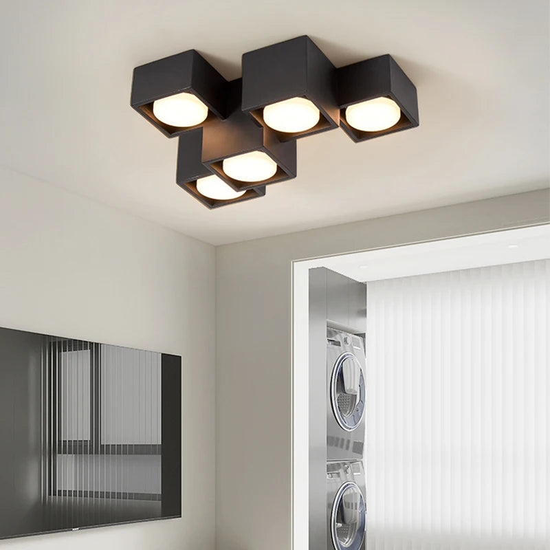 Spot moderne led blanc adhésif base fixation diffuseur rond lisse