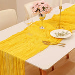serviette table moderne élégante rayures horizontales jaune bleu violet orange 90 180 cm