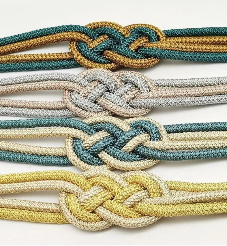 rubans fenêtres modernes aimants bleu doré tissés noeuds
