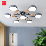lampe moderne gris bois acrylique translucide led couleurs dimmable scandinave 220v