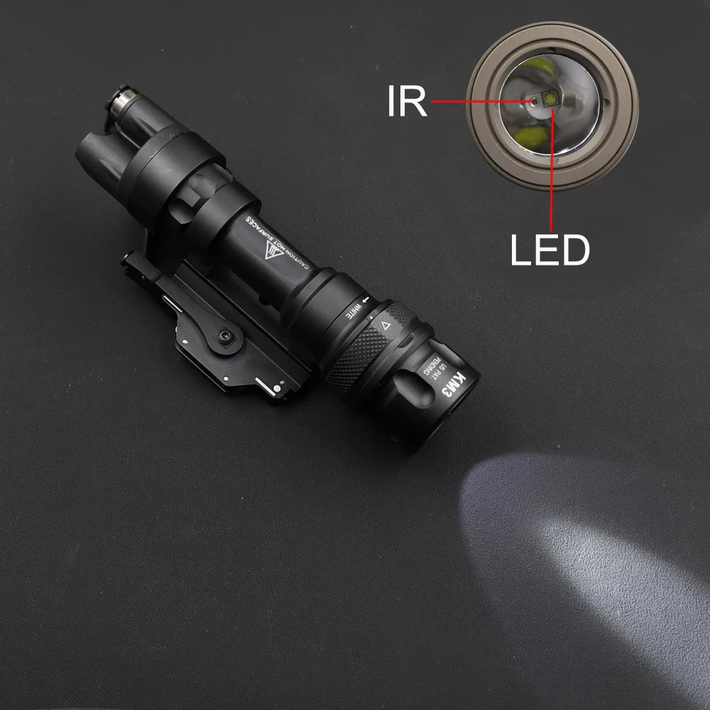 lampe tactique militaire rail picatinny 500 lumens infrarouge led noir tan