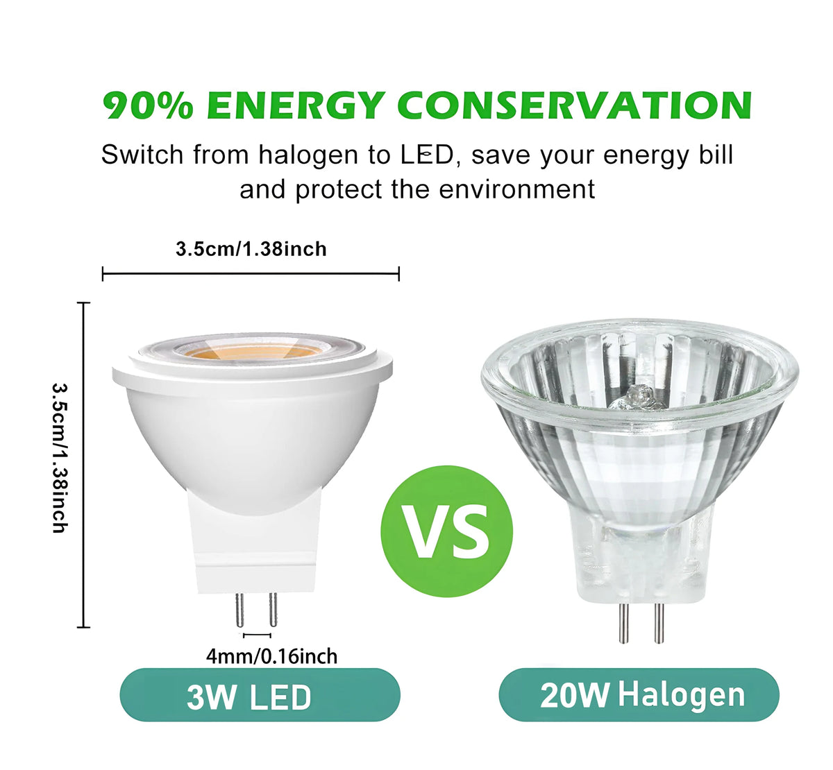 projecteur led mr11 12v warm white 3000k natural white 4000k verre transparent éclairage rail