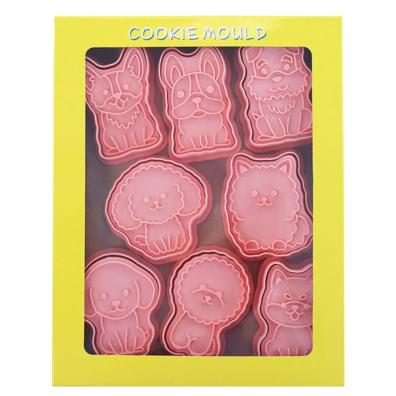 outils pâtisserie emporte pièces biscuits animaux dessin animé cartoon orange vert rose beige