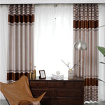 rideau moderne imprimé floral rayures beige marron gris clair opulent salon chambre coucher