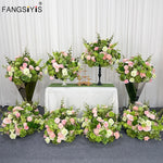 décoration mariage événement rose vert fleurs naturelles romantiqueextérieur table centre