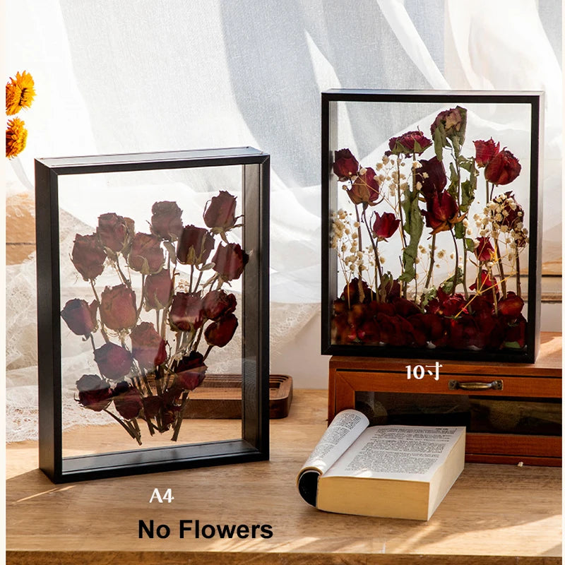 cadre bois moderne fleurs séchées verre transparent 10x15cm 13x18cm 15x20cm 20x25cm