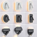 Applique murale rotative LED moderne en aluminium noir avec angle réglable