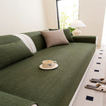 coussin canapé vert olive moderne tissu polyestère petite pointure sans couture