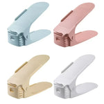 support chaussures moderne perforé blanc rose vert pastel clips réutilisable économiseur d'espace chambre penderie