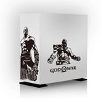 autocollants kratos graphique pvc noir blanc décalcomanie boitier pc transparent fenetre