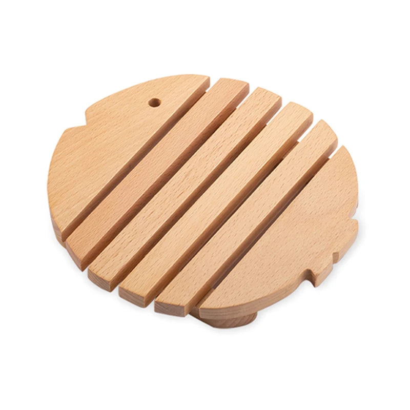 support vaisselle bois fish shape moderne minimaliste respectueux environnement usage table coaster isolation