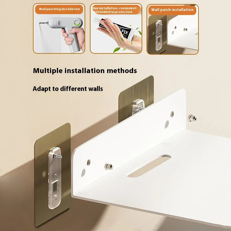 support mural blanc acier inoxydable vis fixations modernes rangement électroniqueatedRouteur décodeuroutil