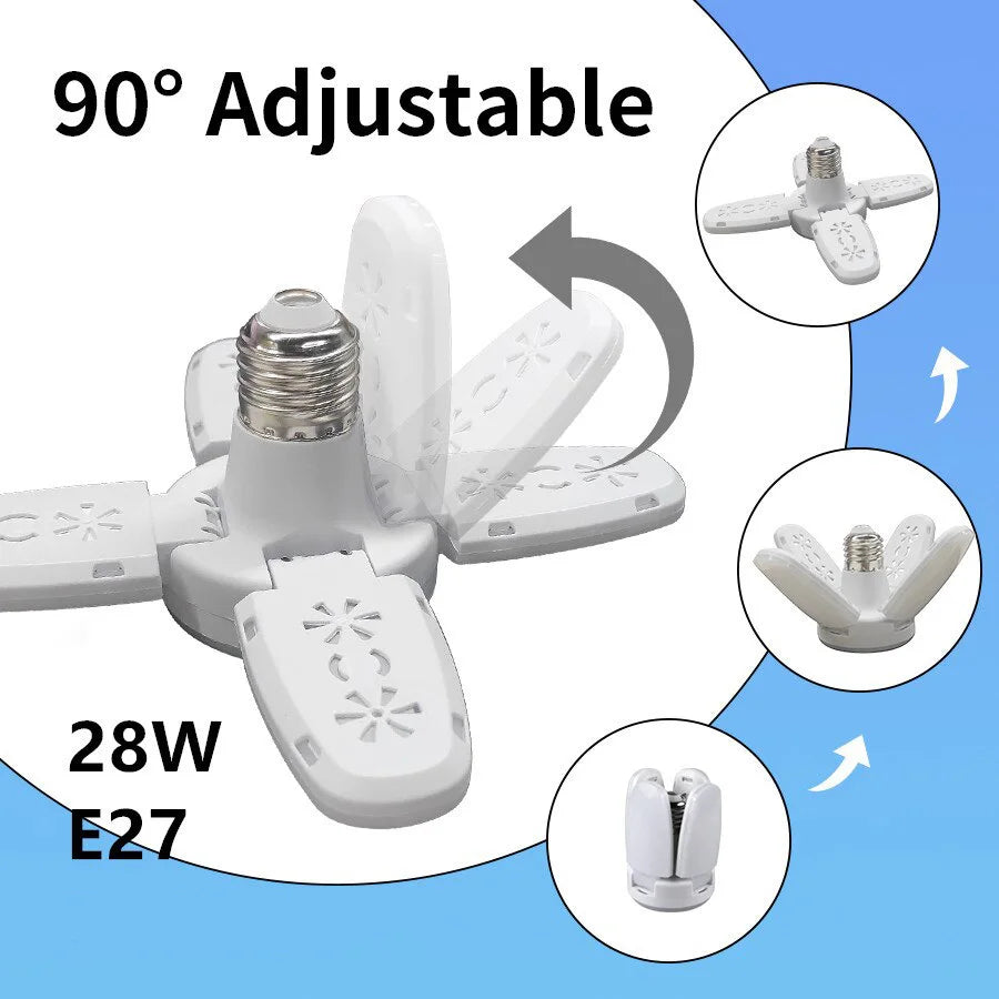 lampe pliable E27 blanc moderne minimaliste plissé feuilles opacité 65mm 92mm 145mm 28W LED