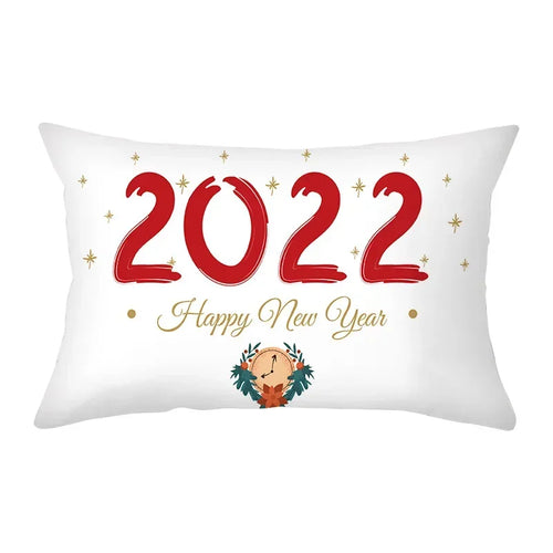 coussin Noël rouge motif rennes flocons neige décoration canapé salon fête hiver 30x50cm