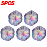 spirales decoratives anti oiseaux multicolore moderne artistique fil suspension jardin decoextérieur reflet