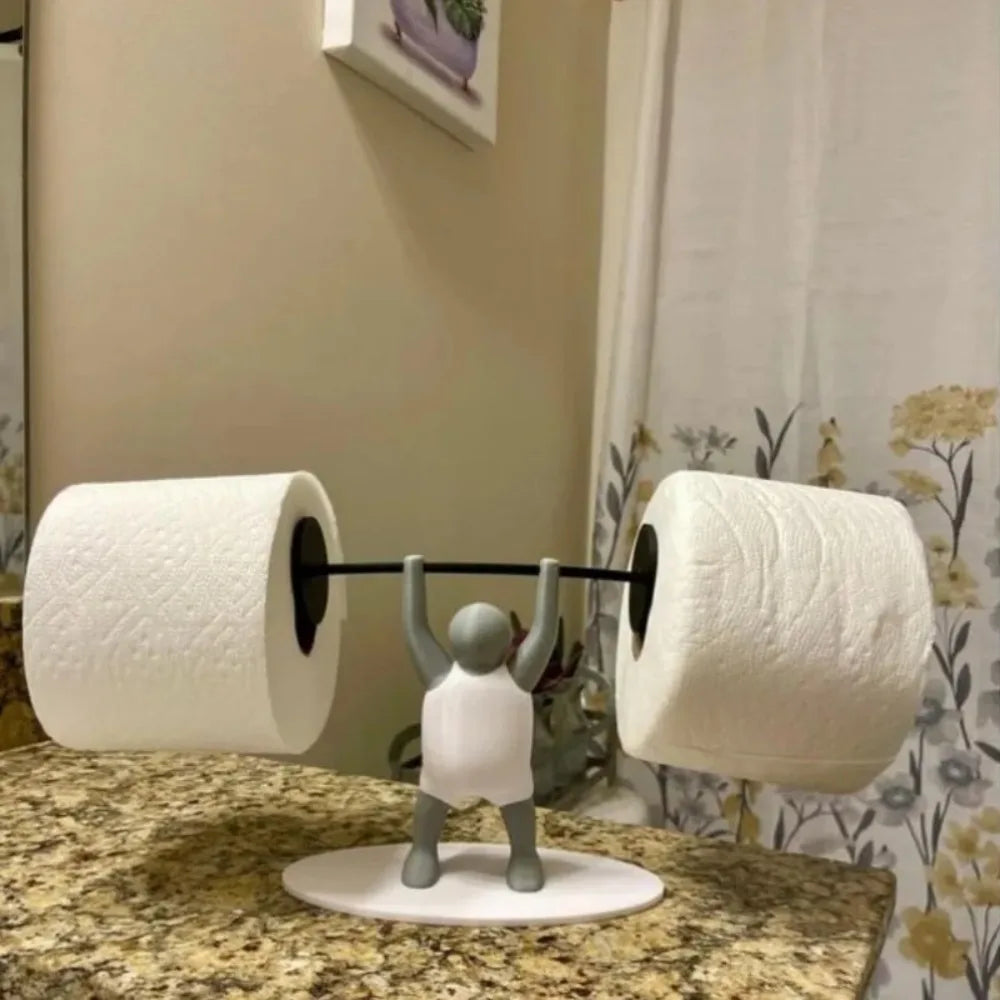 support papier toilette humoristique plastique gris blanc adhésif salle bain chambre toilette