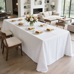 nappe blanche polyester réutilisable moderne table événement mariage festivitépaque totale tissu uni aspect lisse