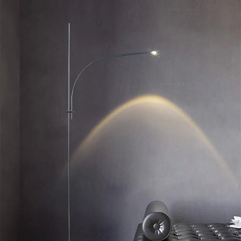lampe sol moderne argentée acier inoxydable haut bas éclairage intérieur salon chambre led tactile