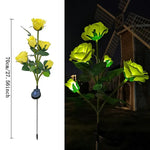 lumières solaires décoratives extérieures fleurs roses bleu jaune rouge blanc patio jardin moderne