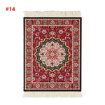 tapis rouge noir bleu beige ornements floraux motifs géométriques classique non glissant adhésif souris
