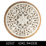 décoration murale bois blanc motif floral relief vintage bohème rustique tasse fleurs séchées bougie