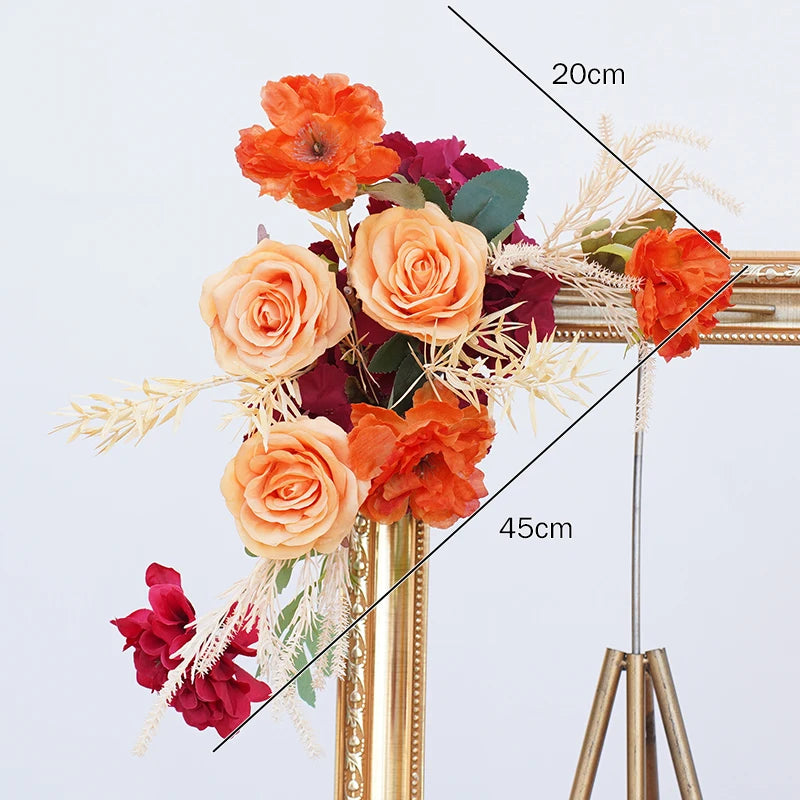 décoration événement florale mariage arches guirlandes vases feuilles épis blé