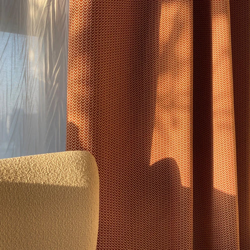 rideau moderne marron clair rayures fines occultant salon chambre fenêtre française