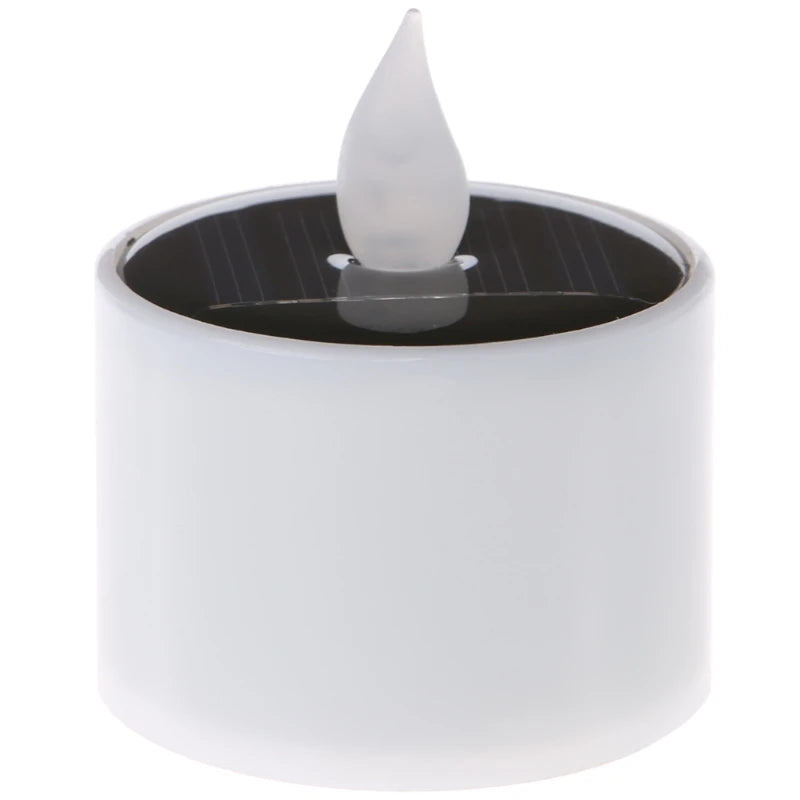 bougie led solaire blanche sans motif contemporaine 5.5cm 7.5cm decoration extérieure vacances led yellow