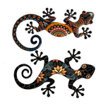 décoration murale forme lézard géométrique artisanal noir orange rougeintérieur extérieur adhésif muraux