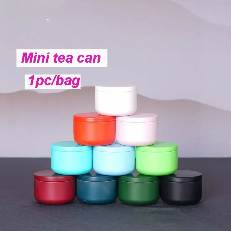 mini boîtes thé portables 30ml rouge vert noir rose bleu doré contemporaines opaques