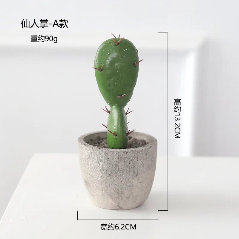 décoration intérieure cactus artificiel vert moderne pot gravier salon 11.1cm