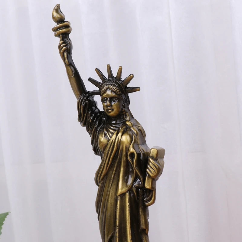 statue liberté miniature bronze doré décoration souvenir usa 30cm 25cm relief architectural