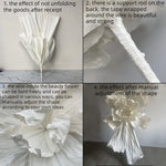 fleurs décoratives papier rose mariage extérieures romantiques semi transparentes 100cm