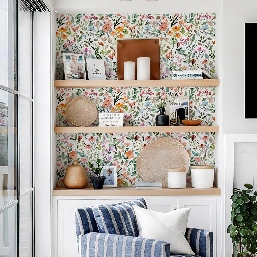 papier peint floral imperméable autoadhésif vinyle moderne décoration intérieur salon chambre enfant résistant humidité