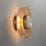 applique murale moderne verre craquelé bronze beige clair lumière filament