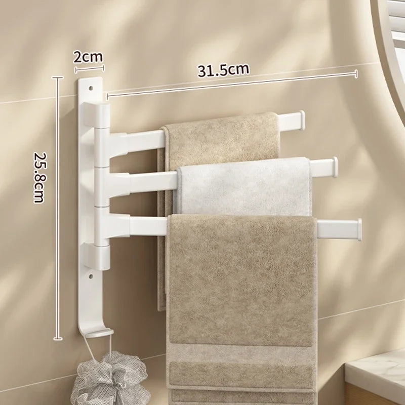 porte serviettes mural rotatif aluminium noir blanc beige support salle bain moderne fixe