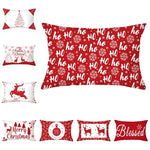coussin Noël rouge motif rennes flocons neige décoration canapé salon fête hiver 30x50cm