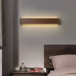 lampe murale moderne bois minimaliste marron foncé éclairage quotidien chambre salon entrée étude cuisine